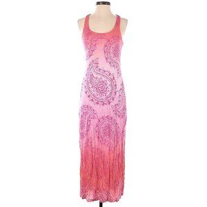 Tommy Bahama Pink/orange Sunset Paisley Maxi Racerback Dress XS